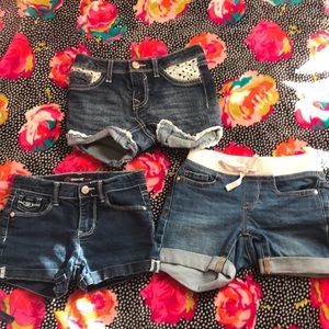 Lot of 3 girls denim shorts